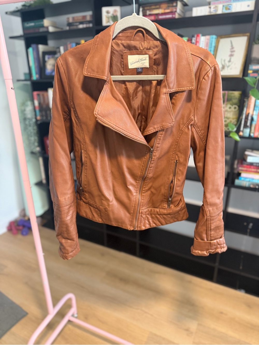 Universal Thread Cognac Leather Moto Jacket